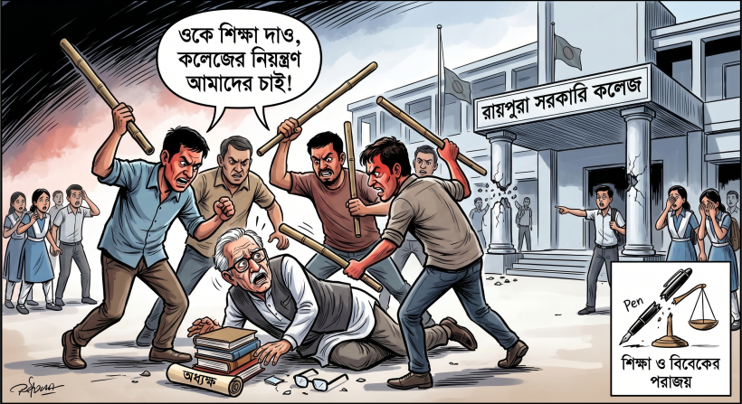 নরসিংদীর রায়পুরা উপজেলায় একটি শিক্ষাপ্রতিষ্ঠানে অধ্যক্ষের ওপর হামলা